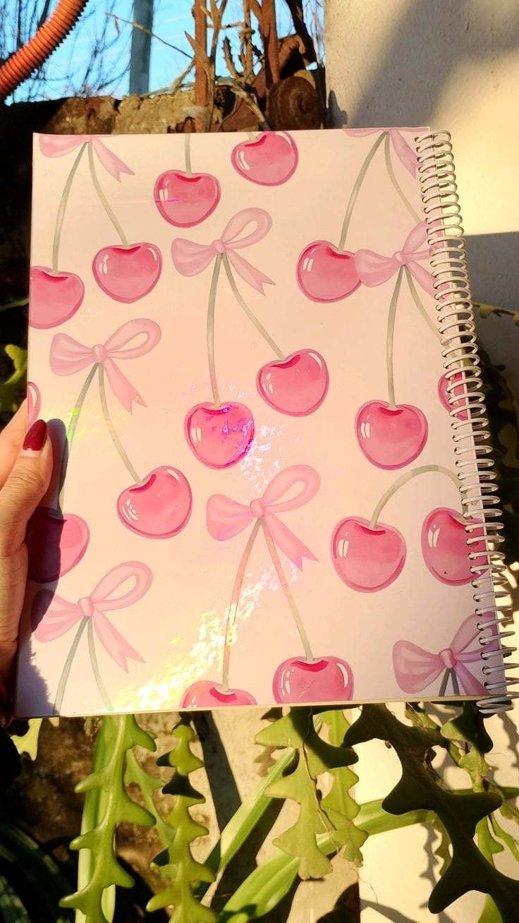 Aesthetic pink theme cherry 🍒 Notebook 