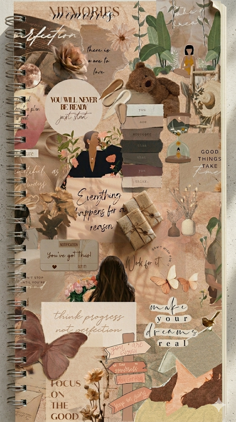 Beige Aesthetic Notebook Journal 